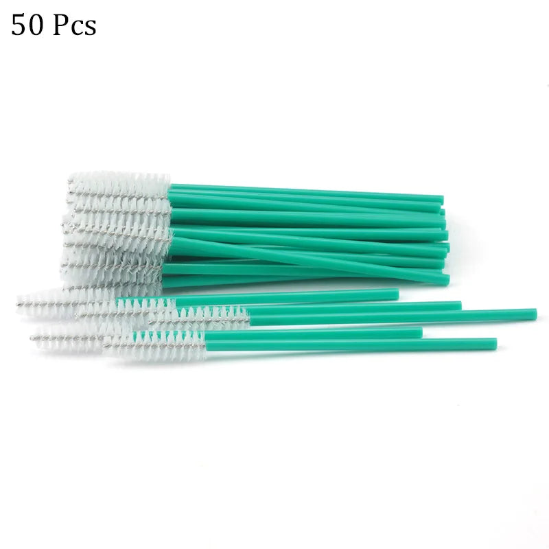 50pcs/set Professional Eyebrow Mascara Wand Applicator Eyelash Brush Wholesale Disposable Lash Wands Eyelash Extension Supplies