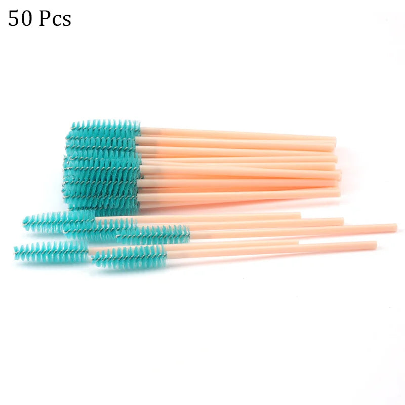50pcs/set Professional Eyebrow Mascara Wand Applicator Eyelash Brush Wholesale Disposable Lash Wands Eyelash Extension Supplies