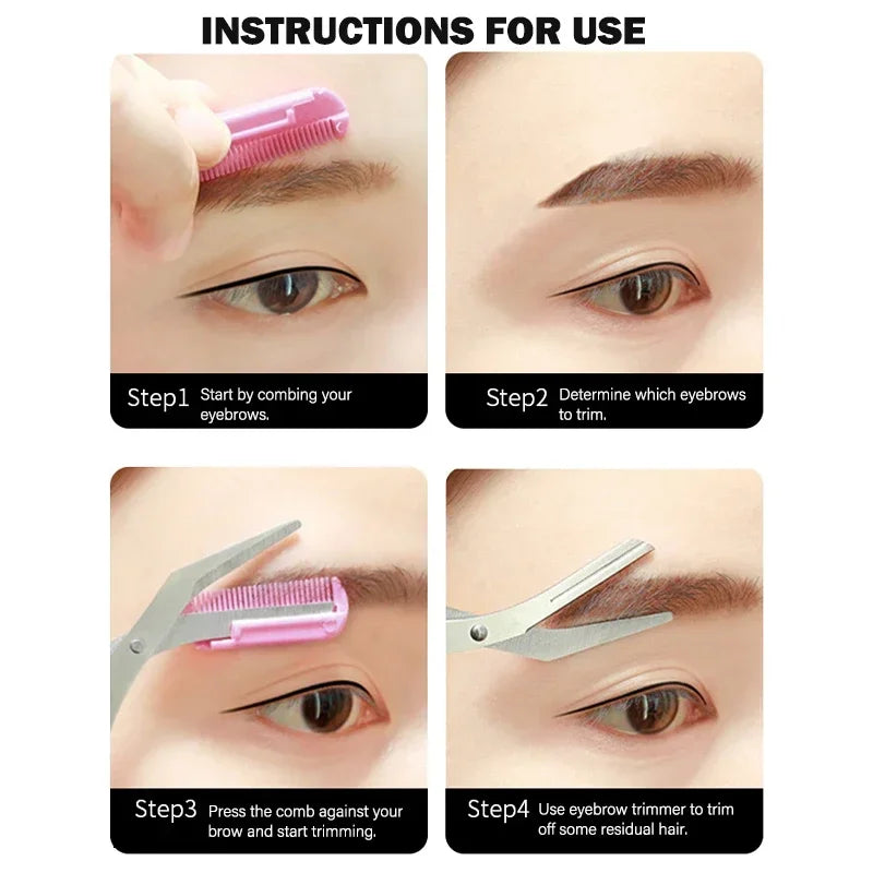 Eyebrow Trimmer Scissor Beauty Products for Women Eyebrow Scissors with Comb Beauty Scissors Stainless Steel Makeup Accessories