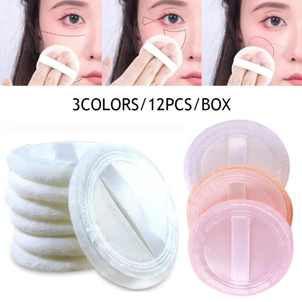 Cute Velvet Plush Powder Puff Round Makeup Puff Washable Product Soft Smooth Supplies Facial Beauty Items Dry Use Makeup Tool