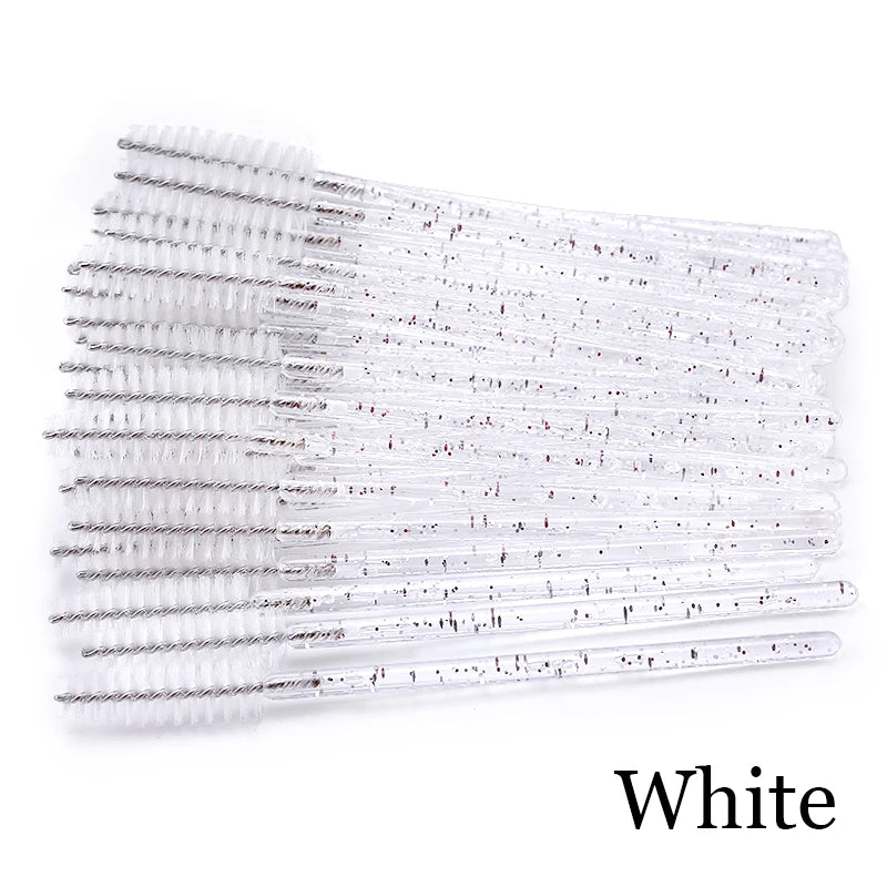 50pcs/set Professional Eyebrow Mascara Wand Applicator Eyelash Brush Wholesale Disposable Lash Wands Eyelash Extension Supplies