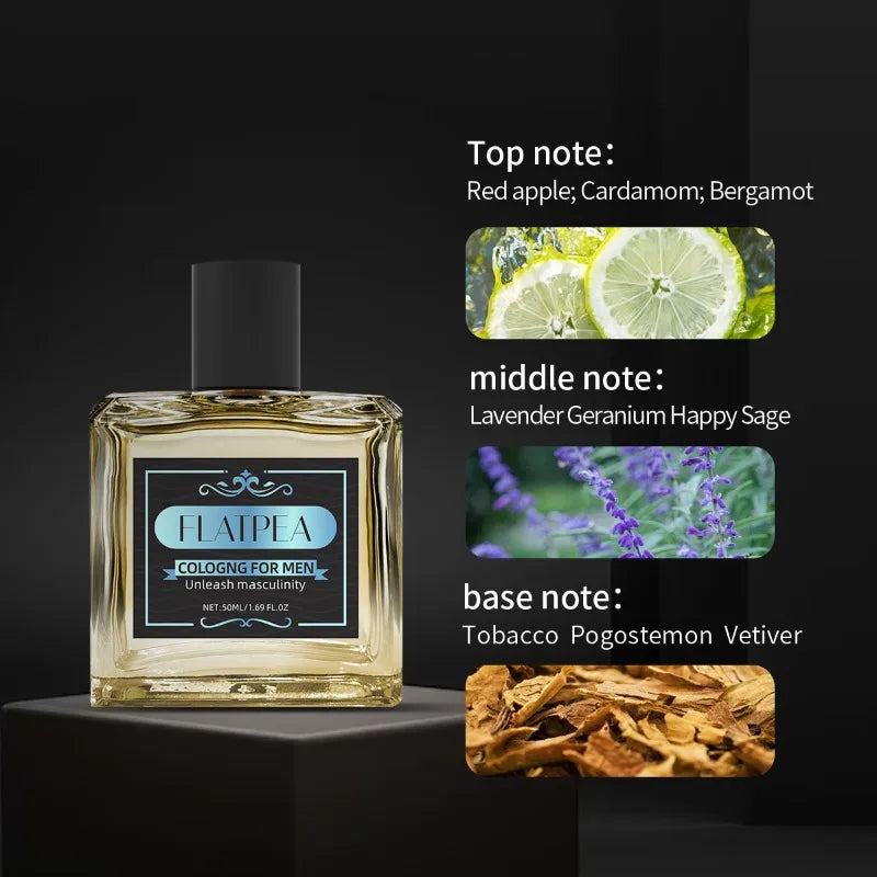 50ml Perfume For Men Charming Pheromone Cologne Long-Lasting Natural Fresh Alluring Alcohol-Free Woody Fragrance عطر