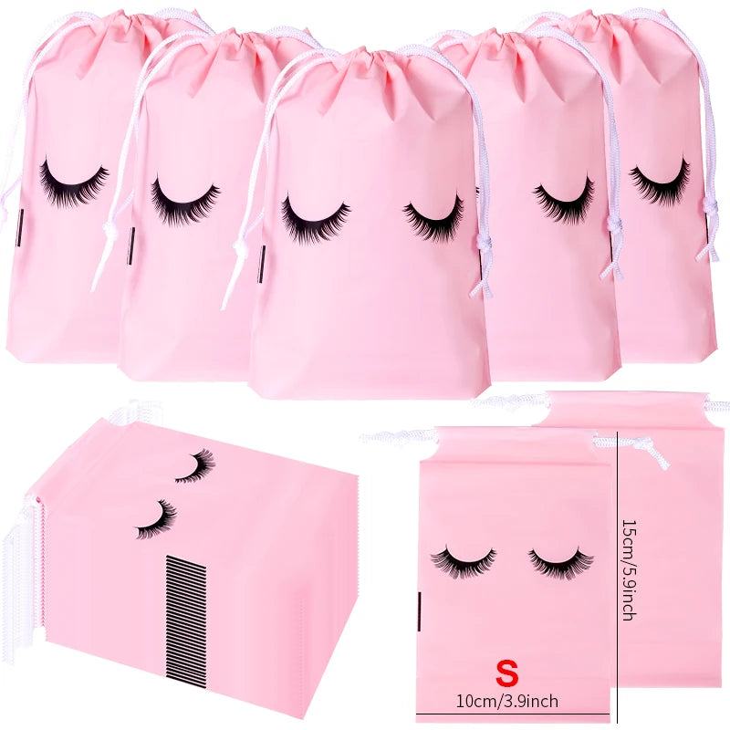 20Pcs Eyelashes Make Up Bag Reusable Aftercare Bags Toiletry Lipstick Travel Pouch Lash Extension Supplies Cosmetic Makeup Tools
