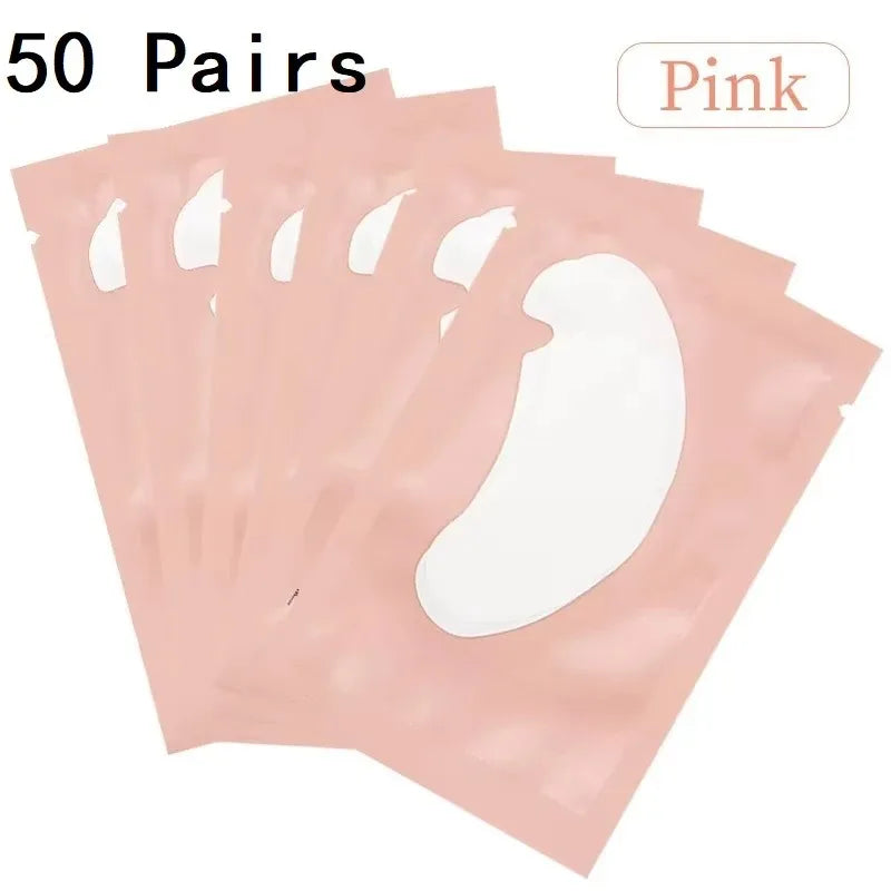 50 Pairs Eyelash Extension Under Eye Pads, Eye Patches for Lash Extensions, Makeup Stickers Tip Protectors Beauty Salon Supplies