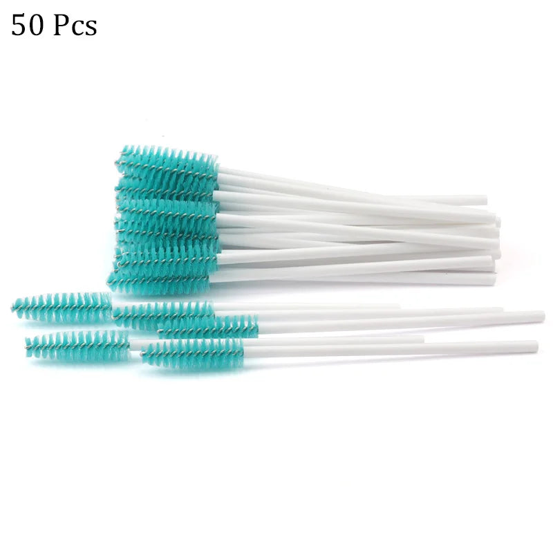 50pcs/set Professional Eyebrow Mascara Wand Applicator Eyelash Brush Wholesale Disposable Lash Wands Eyelash Extension Supplies