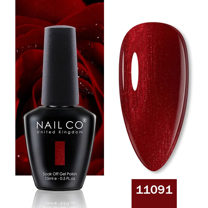 NAILCO 15ML Top Gel Nail Polish Nails Semi-permanent UV Varnish Glitter High Quality Glass Bottle Nail Art Polish For Manicure
