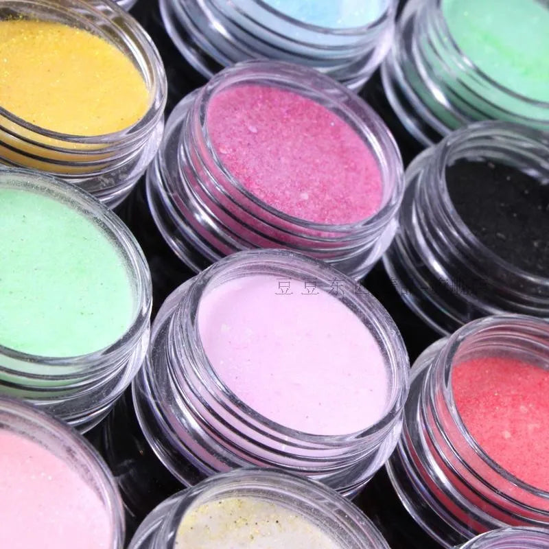 Nails Acrylic Powder Glitter Dust 12 Colors/PCS Nail Art Decoration Tools