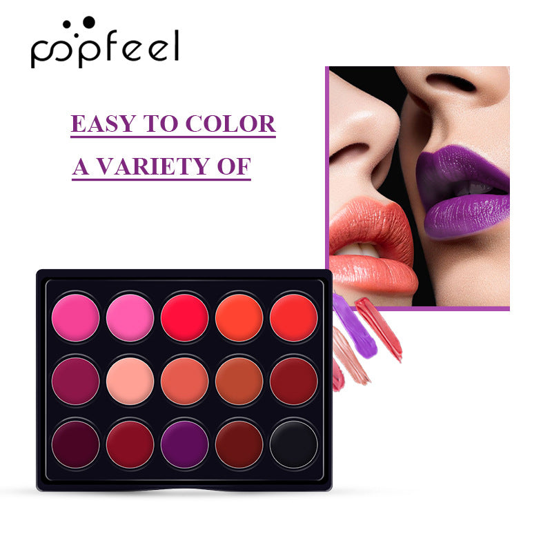 15 Colors Mini Lip Gloss Makeup Palette Nude Color Red Purple Pink Moisturizer Long Lasting Lipgloss Matte Lipstick Cosmetics