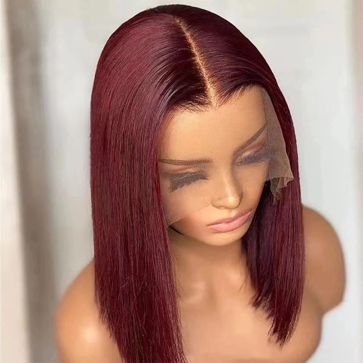 Highlight P4/27 Bob Wigs Brazilian Straight 13x4 T Lace Front Bob Wig Sleek Remy Human Hair Wigs 220% Density Orange Color