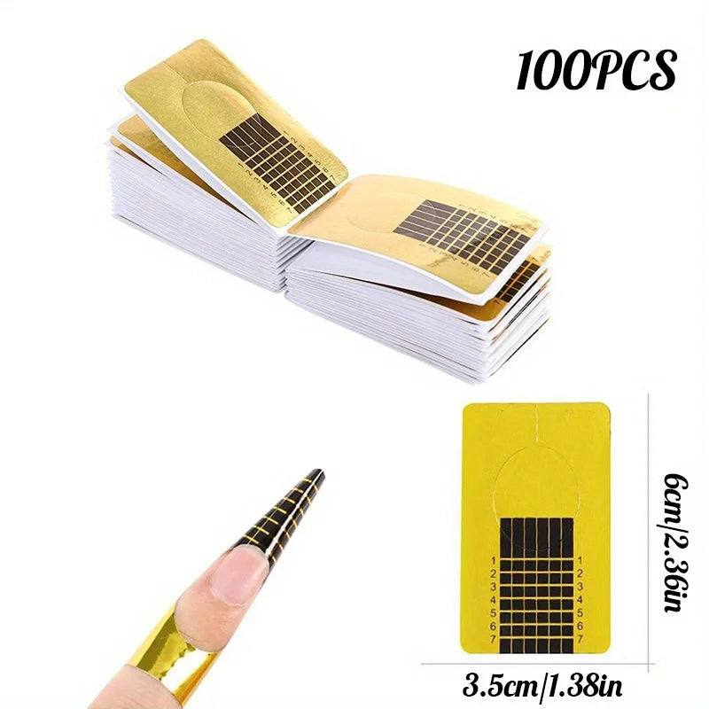 Nails Art UV Gel Tips Extension Builder Form Acrylic French Printed Nail Tip Extension Stencil Stickers for Manicure Tools