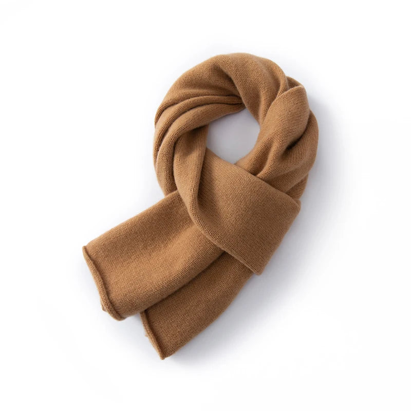 100% Wool Winter Scarf - Knitted Shawl Wrap