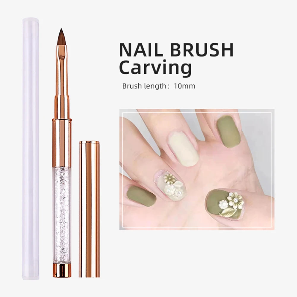 Nail Art Acrylic Liquid Powder Carving UV Gel Extension Builder Painting Brush Lines Liner Drawing Pen Manicure Tool Born Pretty
