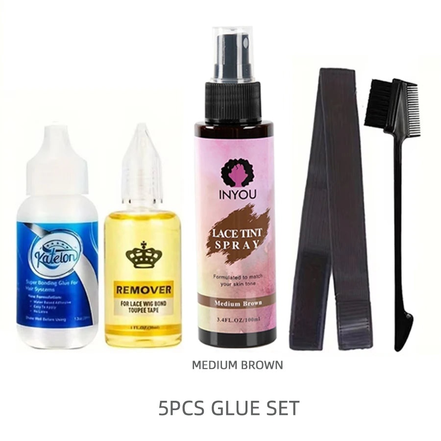 Waterproof Lace Wig Glue For Lace Front Wig 38ml Liquid Adhesive Hair Glue Wax Stick For Wig Lace Tint Spray Elastic Melt Band