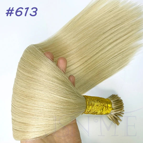 JSNME I Tip Hair Extensions Natural Real Human Fusion Capsule Keratin Hair Extensions Black Brown Blonde 1g/Strand For Salon