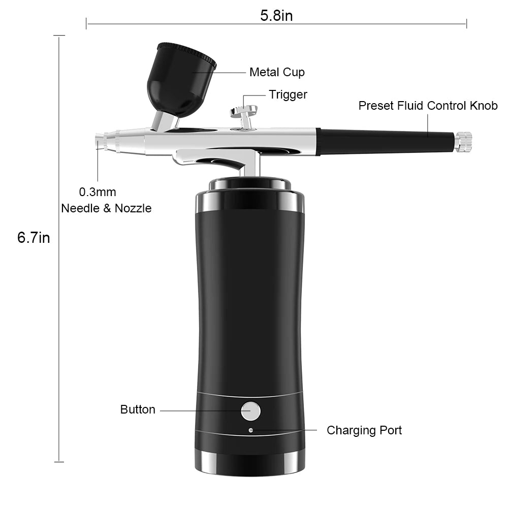 Nails Art Painting Airbrush With Compressor For Cake Decoration Makeup Manicure Nail Airbrush Portable Varnish Paint Sprayer Gun