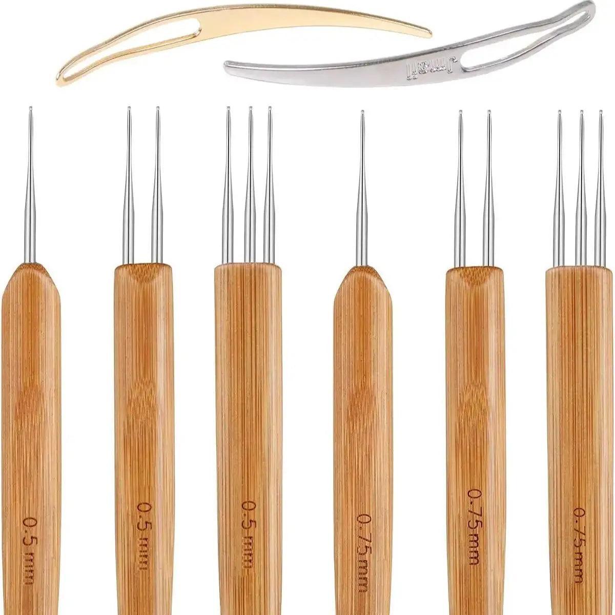 8 Pcs Dreadlock Crochet Hook Tool, Braid Hair Dreadlocks Needle Weaving Crochet Wig Tool