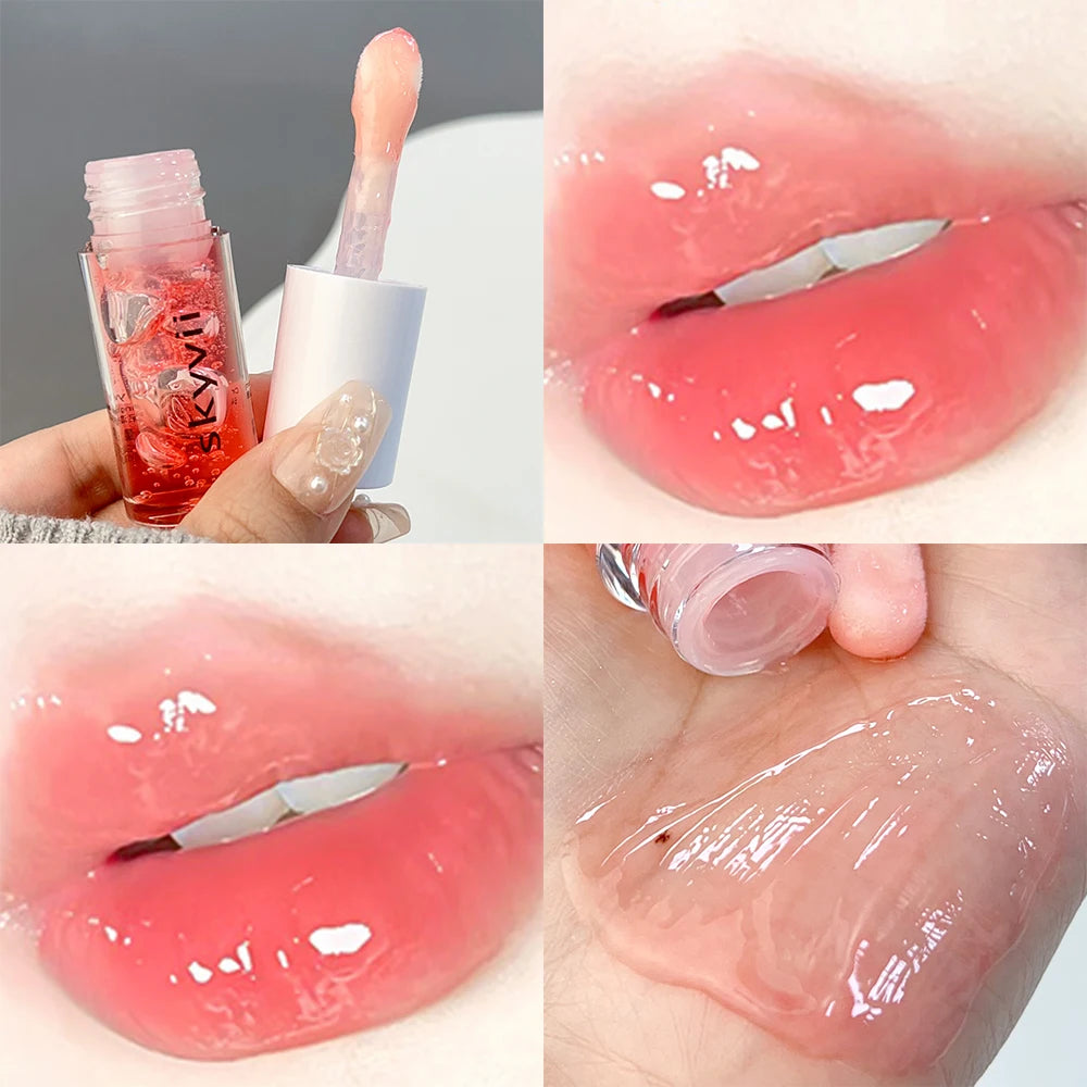 Waterproof Clear Lip Gloss Crystal Jelly Moisturizing Lip Oil Lasting No Sticky Sexy Plumping Lipstick Korean Makeup Cosmetics