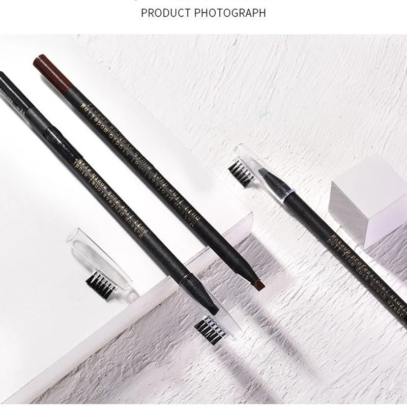 5PCS Haozhuang Eyebrow Pencil Brown Wholesale Cosmetic Pencil Product Natural Waterproof Long-Lasting Tattoo Brush Makeup Beauty