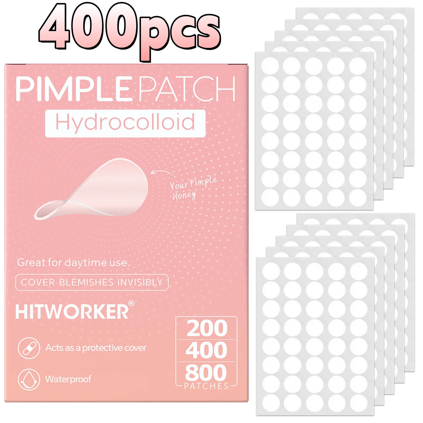 800/400/200pcs Colloidal Acne Patch - Alcohol free, odorless, effectively covers acne patches, suitable for all skin types