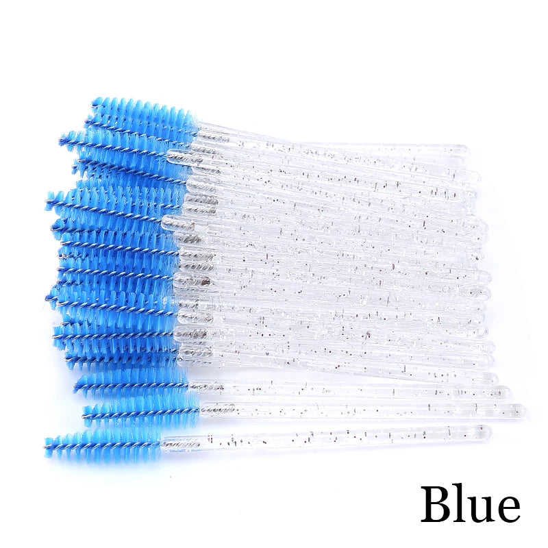 50pcs/set Professional Eyebrow Mascara Wand Applicator Eyelash Brush Wholesale Disposable Lash Wands Eyelash Extension Supplies