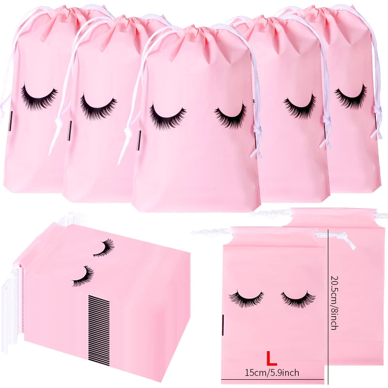 20Pcs Eyelashes Make Up Bag Reusable Aftercare Bags Toiletry Lipstick Travel Pouch Lash Extension Supplies Cosmetic Makeup Tools