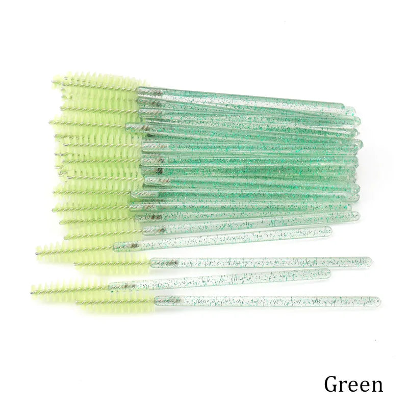 50pcs/set Professional Eyebrow Mascara Wand Applicator Eyelash Brush Wholesale Disposable Lash Wands Eyelash Extension Supplies