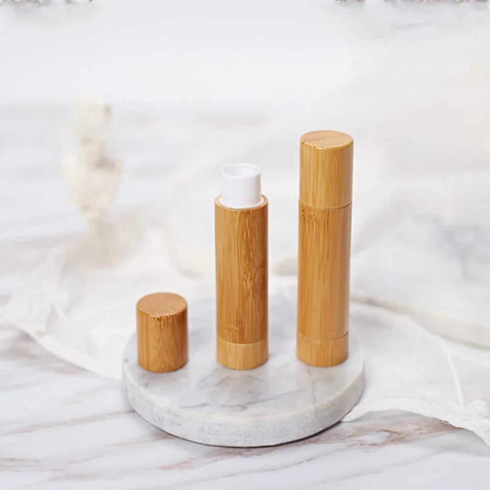 화장품 5g Bamboo Empty Lip Gross Container Lipstick Tube DIY Container Tubes Natural Bamboo Makeup Products Beauty Lip Tint