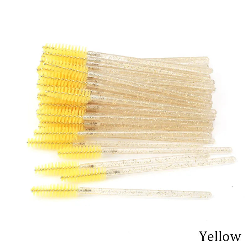 50pcs/set Professional Eyebrow Mascara Wand Applicator Eyelash Brush Wholesale Disposable Lash Wands Eyelash Extension Supplies