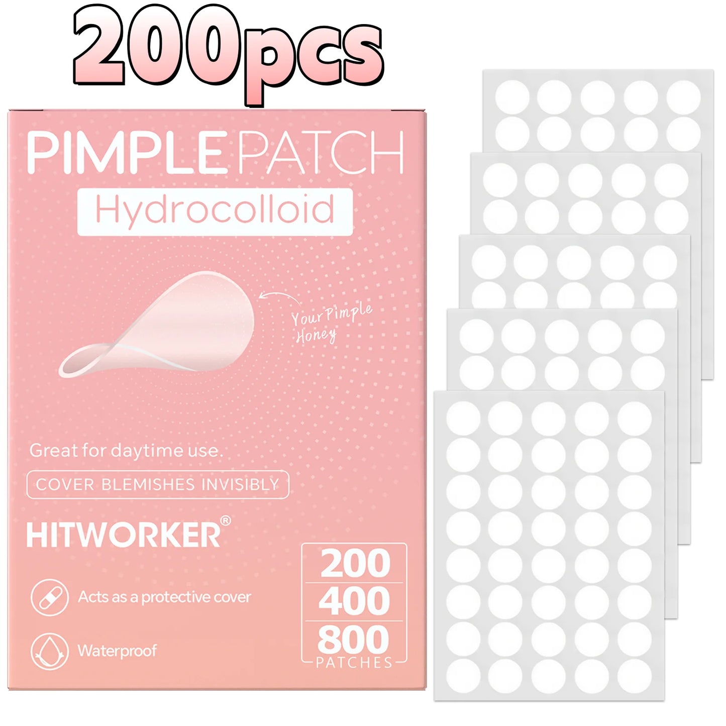 800/400/200pcs Colloidal Acne Patch - Alcohol free, odorless, effectively covers acne patches, suitable for all skin types