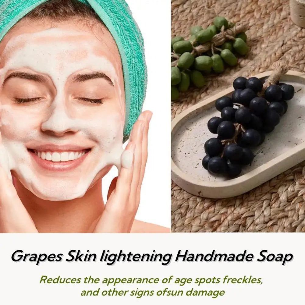 Handmade Wash Soap Grape Shape Natural Glycerin And Plants Gentle Soap With Box Hangable Deep Cleansing Supplies For Face Body 