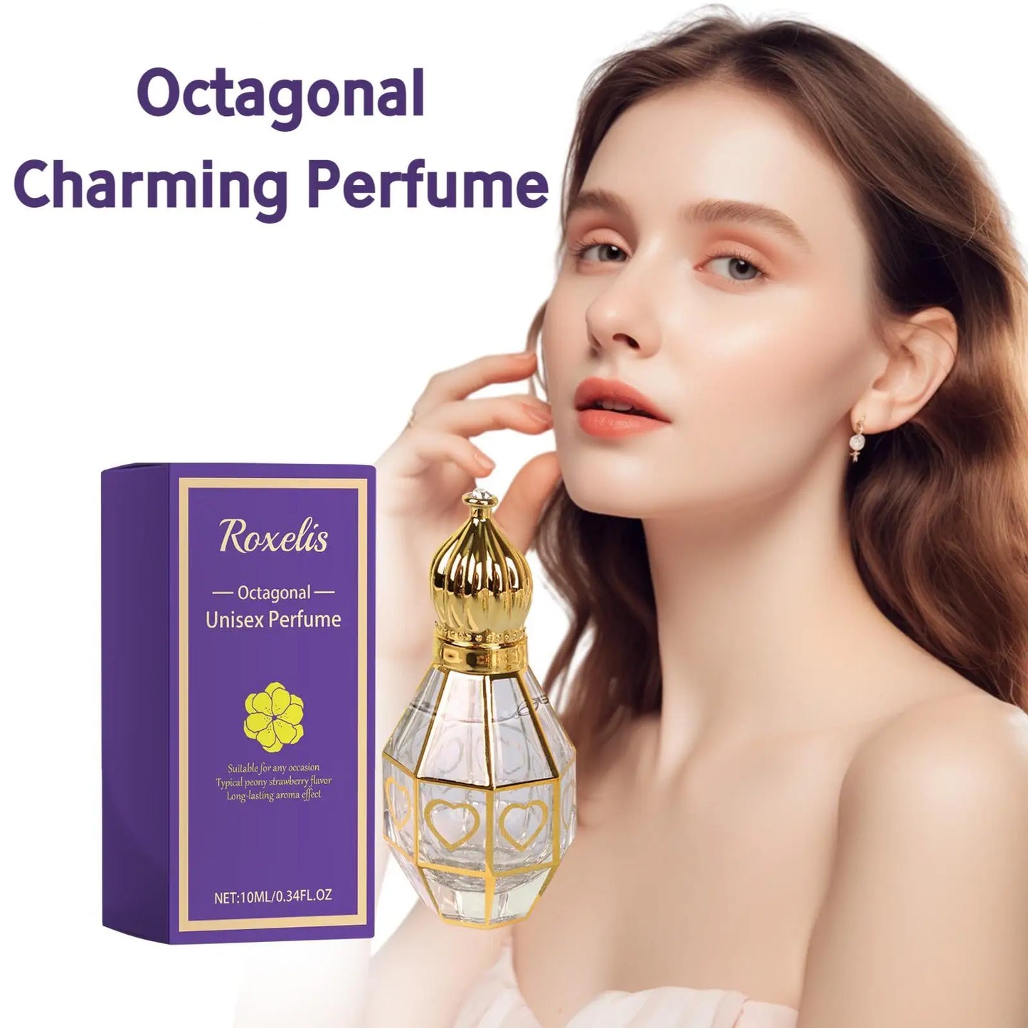 Roxelis 10ml Charming Perfume Octagonal Building Arabic Lasting Fragrance Travel Size Refreshing Body Dating Romatic Perfume