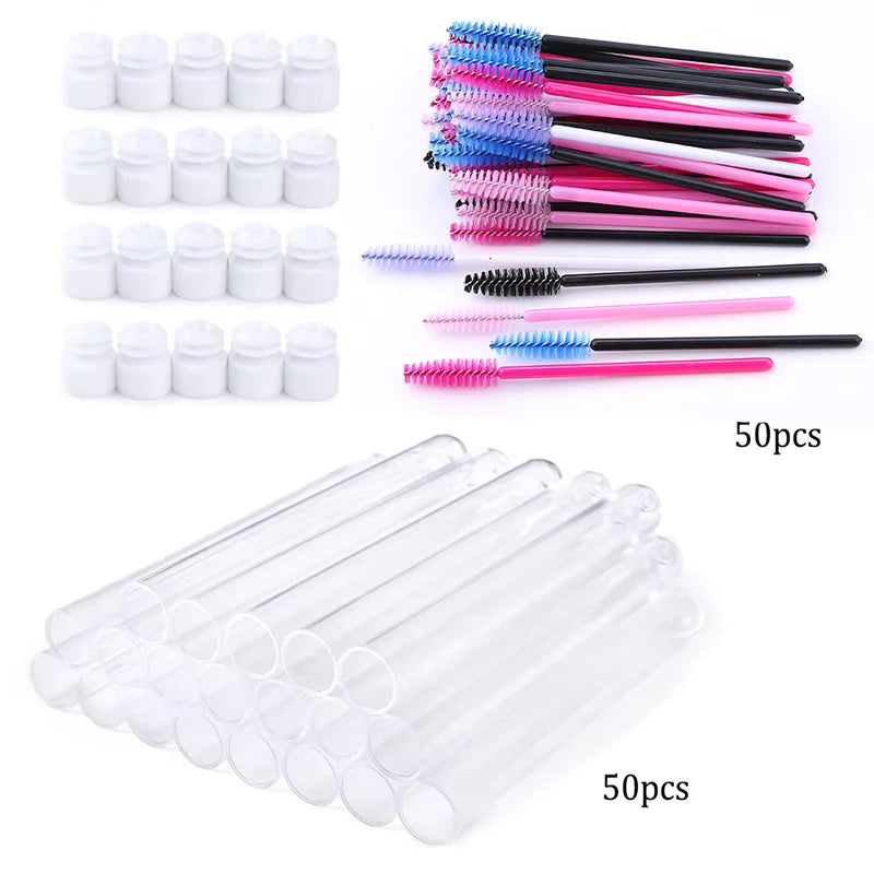 Eyelash Brush Tube With Eyebrow Brushes Reusable Mascara Wands Replaceable Makeup Applicators Dust-proof Lash Extension Supplies