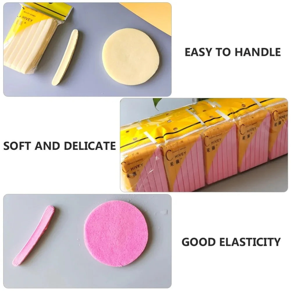 High Quality Compressed Cosmetic Puff Facial Clean Skin Care Cleaning Sponge 12PCS Facial Cleansing Sponge Puff Women