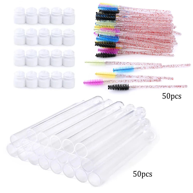 Eyelash Brush Tube With Eyebrow Brushes Reusable Mascara Wands Replaceable Makeup Applicators Dust-proof Lash Extension Supplies