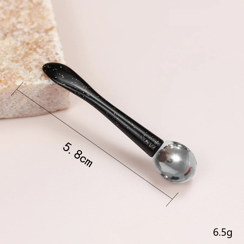 Mini Cosmetic Massage Ball Roller Stick Spatula Silver Metal Makeup Eye Cream Spoon Roller Cosmetic Scoop