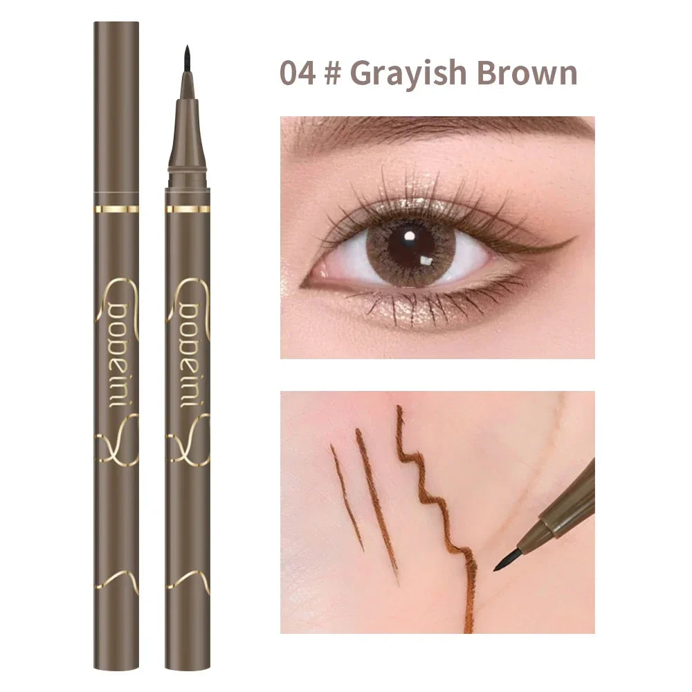 Matte Black Brown Liquid Eyeliner Ultra-thin Waterproof Quick Dry Eyeliner Pen Anti-sweat Lasting Eyeliner Beauty Eyes Make Up
