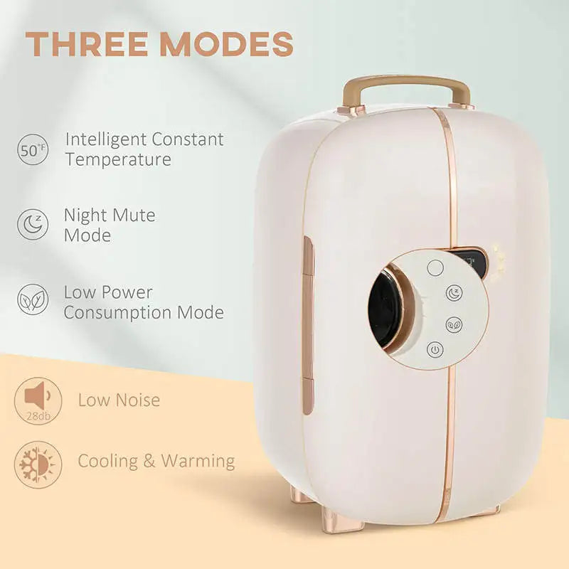 Custom logo Skincare Fridge 12 Liter Mini Makeup Cosmetic Fridge with LED Display for Women Beauty Products
