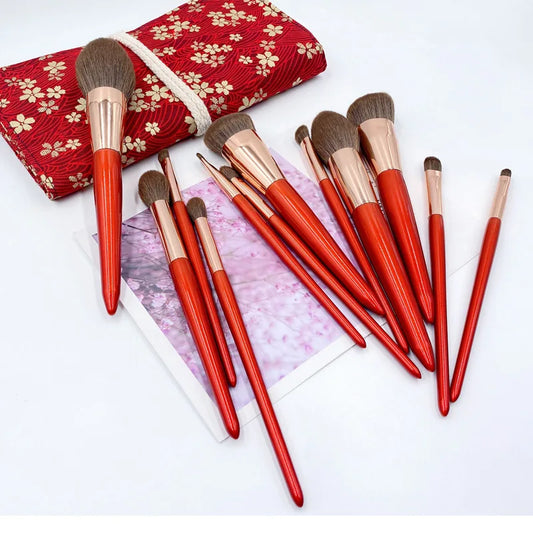 New Product 12 Maple Leaf Red Makeup Brushes Makeup Brush Set Beauty Tools Makeup Brushes