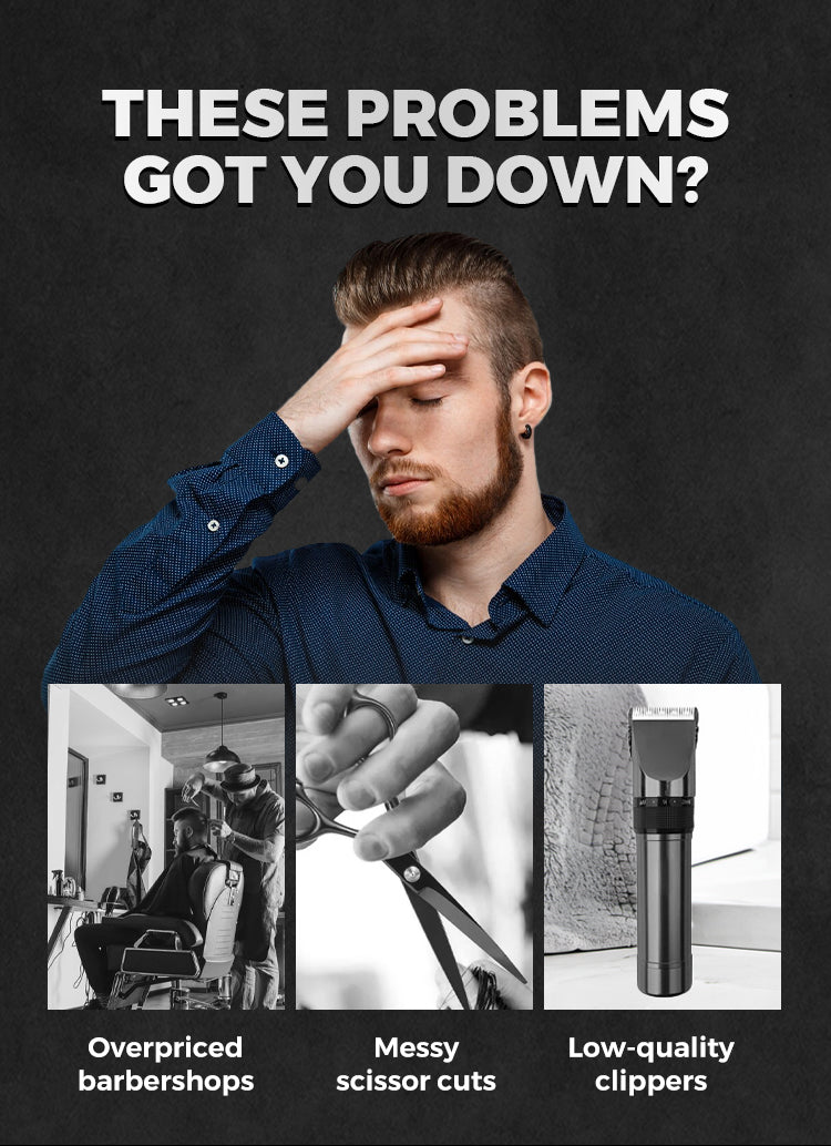 Household Digital Display Professional Electric Hair Clipper Set Portable USB Chargeable Electric Clipper Cordless Hair Trimmer