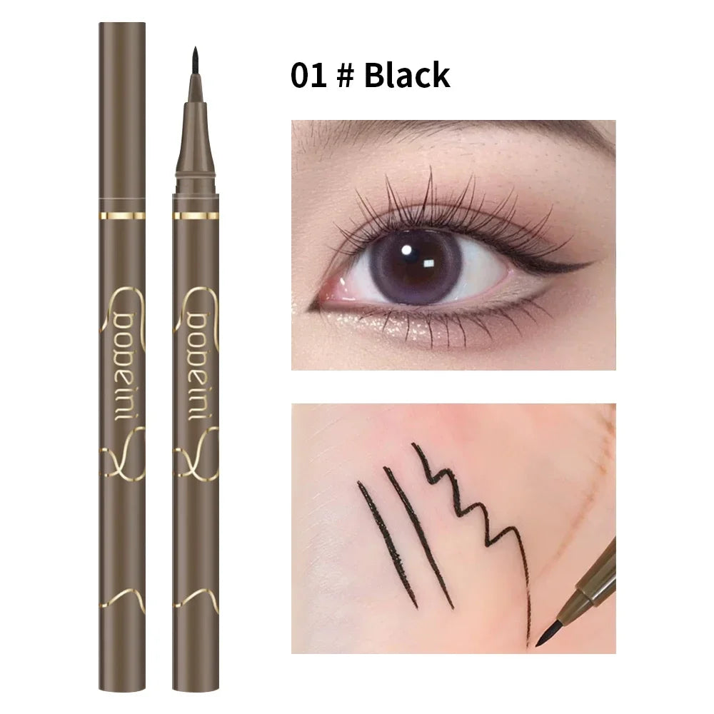Matte Black Brown Liquid Eyeliner Ultra-thin Waterproof Quick Dry Eyeliner Pen Anti-sweat Lasting Eyeliner Beauty Eyes Make Up