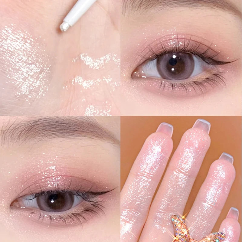 6Color Shiny Eyeliner Highlighter Stick Pearl Matte Lying Silkworm Pen Tea Brown Eye Shadow Waterproof Beauty  Makeup Cosmetics