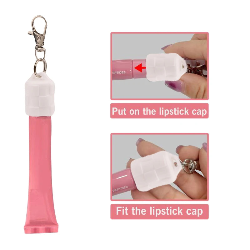 1/3 Pcs Silicone Lip Gloss Keychain Caps For Women Travel Convenient Beauty Product Accessories Travel Makeup Tool Accessory