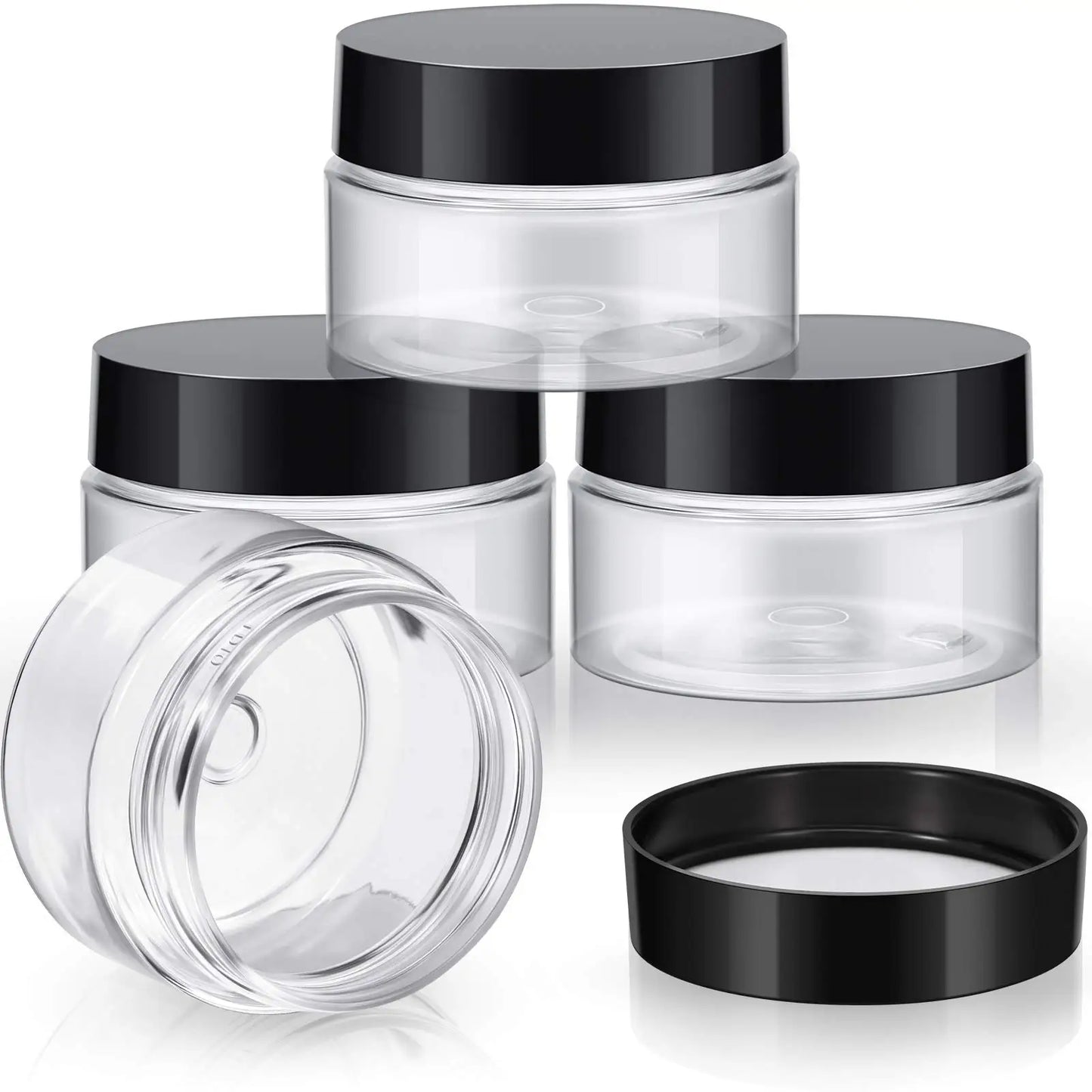 24-6Pcs Round Wide-mouth Plastic Container Jars with Lids 100ml/80g Lotion containers for Travel Storage Makeup Beauty Products