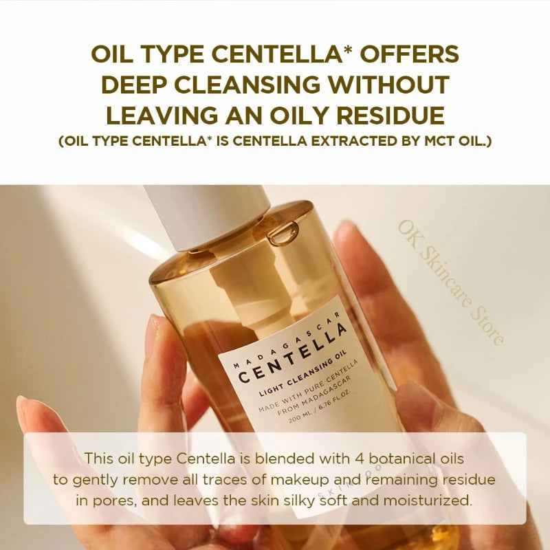 Korean Skincare Sets Centella Ampoule Foam Moisturizing Makeup Remover Cleaning Oil and Facial Cream Beauty Products 3pcs Sets