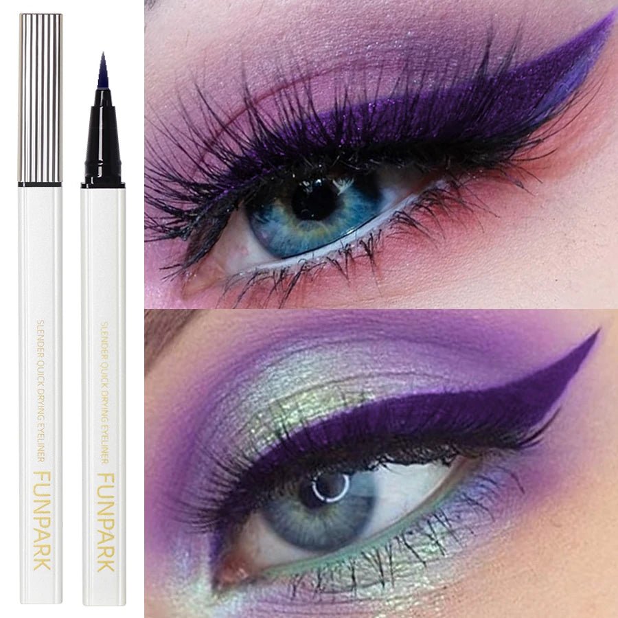 1PC New Purple Fine Liquid Eyeliner Long Lasting Eye Pen Waterproof Quick-drying Korean Makeup Products Beauty Matte Eye Pen