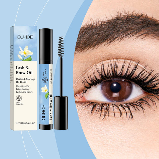 OUHOE 12ML Mascara And Brow Oil Eyelash Eyebrow Care Natural Makeup, Black and Beautiful, Curly and Not Easy to Faint Mascara