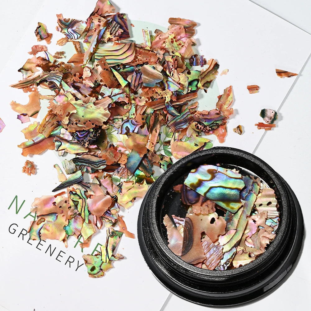 Natural Abalone Shell Slices Nail Art Decorations 3D Irregular Sea Shell Stone Flakes Aurora Charms Fragment Nails Accessories