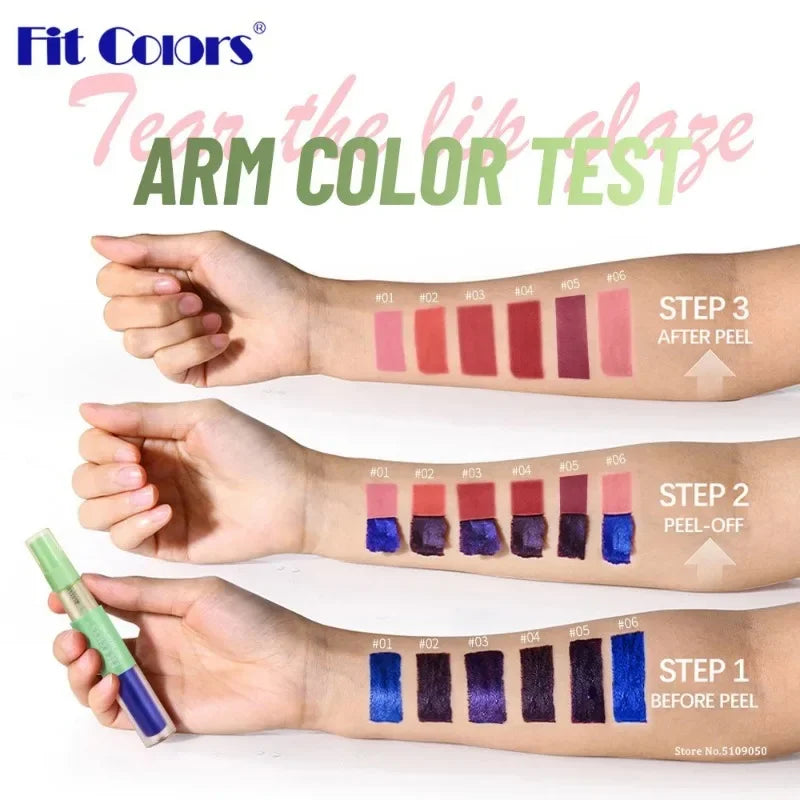 Peel Off Liquid Lipstick Lip Liner Tearing Lip Stain Waterproof Lasting Non-stick Lip Cup Dye Contour Beauty Cosmetics Makeup