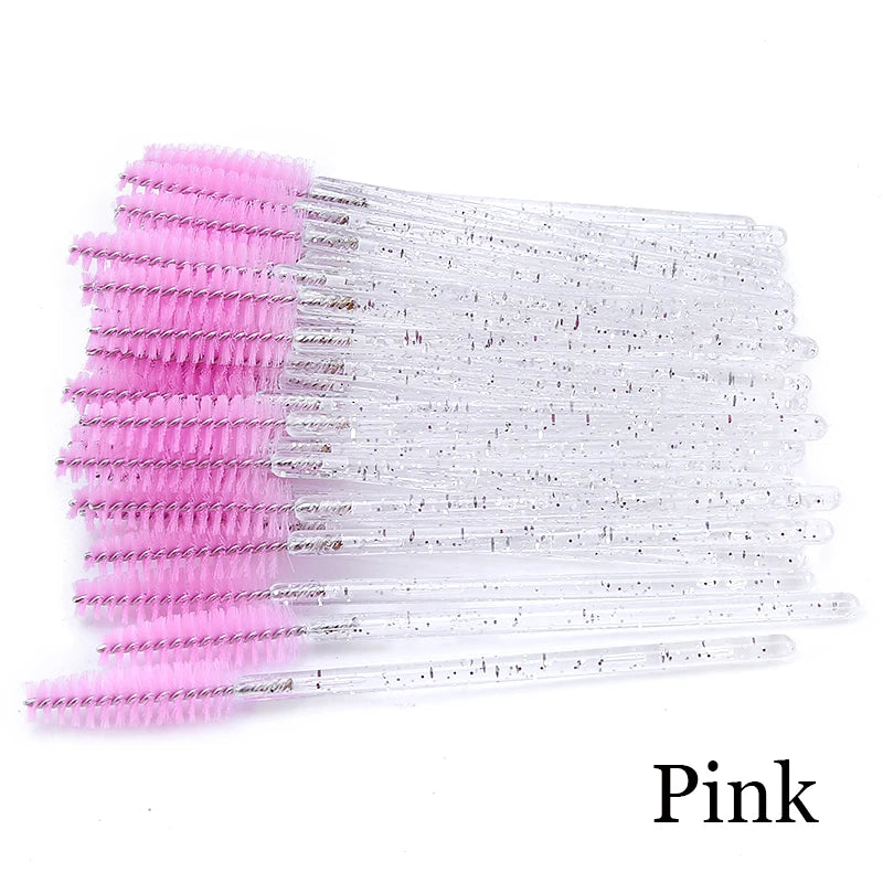 50pcs/set Professional Eyebrow Mascara Wand Applicator Eyelash Brush Wholesale Disposable Lash Wands Eyelash Extension Supplies