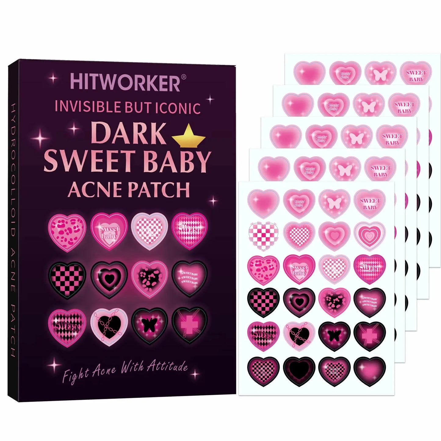48/120 water-based acne patches, effectively covering acne and blemishes, suitable for music festival party performances